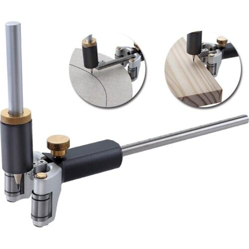 Woodworking Scribe 0-120mm Linear Arc Dual-purpose Marking Gauge Parallel Line Scriber for Carpenters