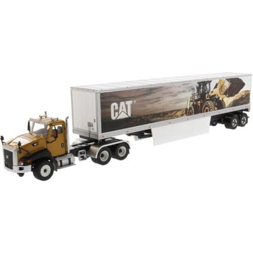 DM85666 1:50 CAT CT660 Day Cab with Caterpillar Mural Dry Van Trailer toy