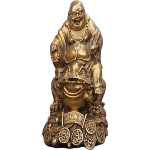 Chinese Old Bronzes Maitreya Toad Copper Statue