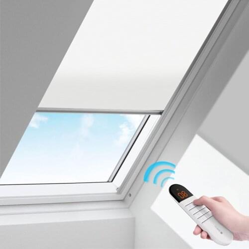 ZSHINE Motorized Cellular Shades Light Filtering Honeycomb Fabric for Skylight Glass Room Customize Size