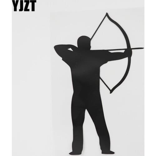 YJZT 10.5CMX16.7CM Art Decor Archer Archery Sport Decal Vinyl Car Sticker Black/Silver 8A-0771