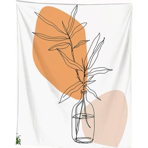 Nordic Wall Tapestry Small Wall Sheet Potted Plants Aesthetic Decoration Wall Carpet