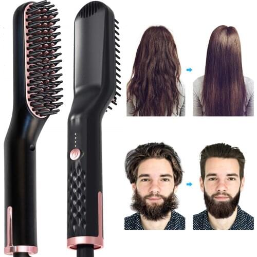 NEW Beard Straightener Multifunctional Hair Comb Brush Electric Quick Heating Hair Straightening Iron Hair Styling Comb For Men