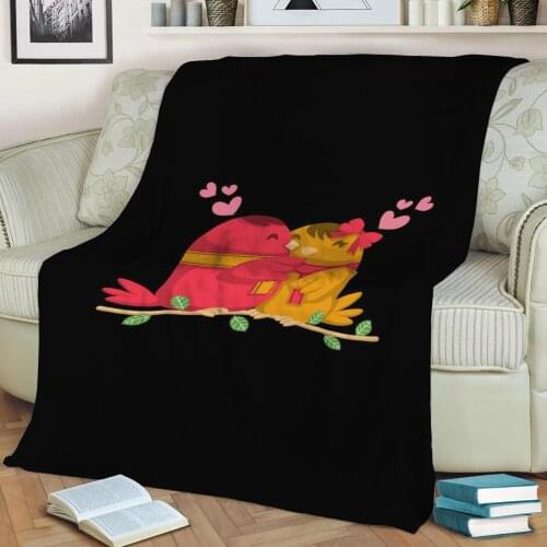 Bird Couple Lovers Gift Flannel Throw Blanket 3D Printed Keep Warm Sofa Child Blanket Home Decor Textiles Dream Family Gift