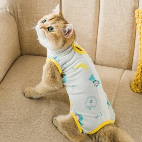Pet Cat Clothes Breathable Jumpsuits Clothing Dog Wound Anti-mite Sterilization Surgical Recovery Anti Licking Wounds Suits