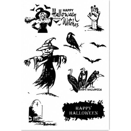 11*16CM Halloween Transparent Clear Stamps / Silicone Seals Roller Stamp For DIY Scrapbooking Photo Album/Card Making