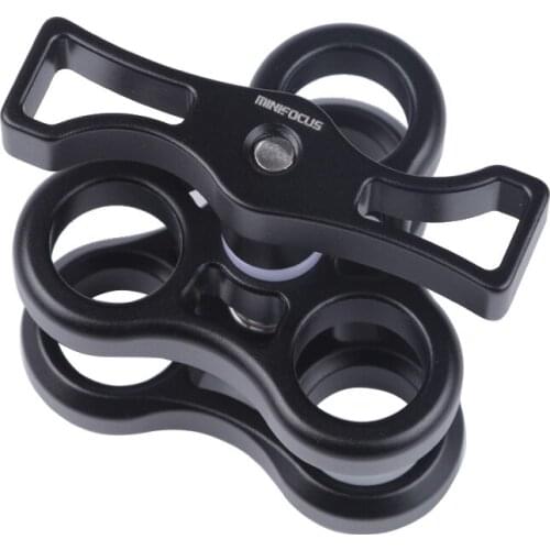 Triple Holes Ball Clamp Mount 1" 3 Holes Camp Video Light Flash Light Arm System for Underwater Photography Diving Camera Tray