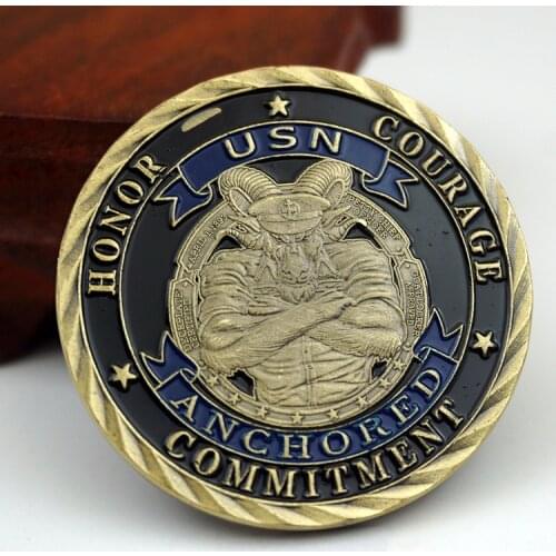 USA Army Marine Corps Bronze Coins Department Of The Navy Honor Courage Commitment Military Challenge Collectible Gifts