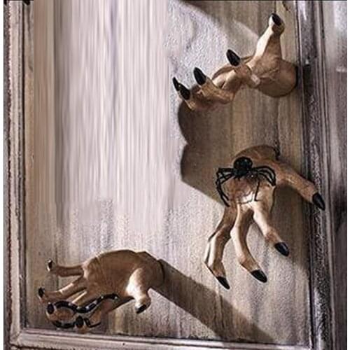 Horrible Statue Ornament Simulation Witch Hand Decoration Wall Mounted Resin Craft for Home Halloween ALI88