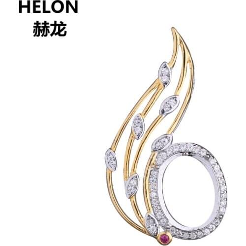 925 Sterling Silver Women Pendant 10x13mm Oval Cabochon Semi Mount Pendant fit Amber Turquoise Lapis Lazuli Setting CZ