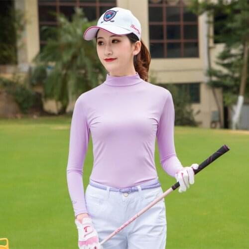 Women Sunscreen Golf Training T Shirt Summer Women Long Sleeve Breathable Shirt Anti-UV Golf Clothing D0678