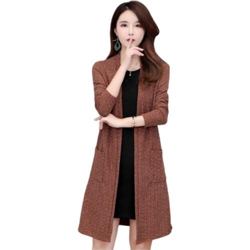 Autumn Winter Knitwear Sweater Women cardigan Jacket shawl outer Windbreaker Plus size Womens Long sleeve Long Sweaters F1139
