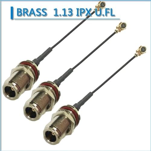 1.13 IPX U.FL IPEX To N Female O-ring Waterproof Bulkhead Mount Nut Plug Connector RF Coaxial Pigtail Jumper 1.13mm Cable
