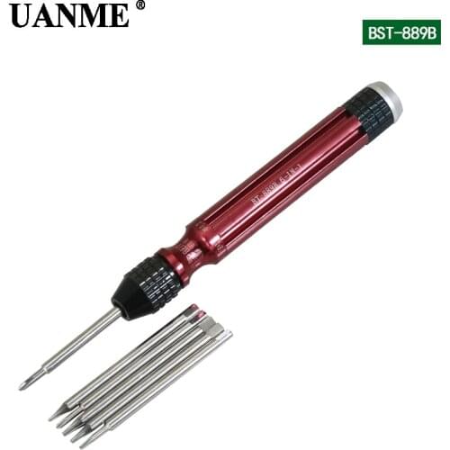 UANME 1Piece 6 in 1 Magnetic Screwdriver For iPhone 7 Repair Tools 2.0 Y Tip 1.2 5-Point T2 T5 T6 1.5 Phillips Cross Screwdriver