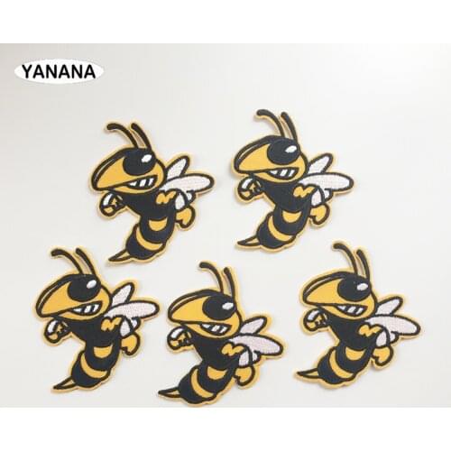 1 PCS bumblebee Wasp High-quality embroidery with badges Iron on Patches for Clothing DIY