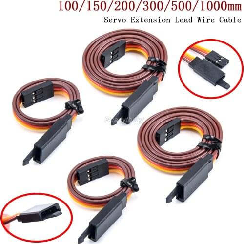 10PCS Servo Extension Lead Wire Cable Anti-loose 60 Core 100/150/200/300/500/1000mm For RC JR Male to Female Airplane Toy
