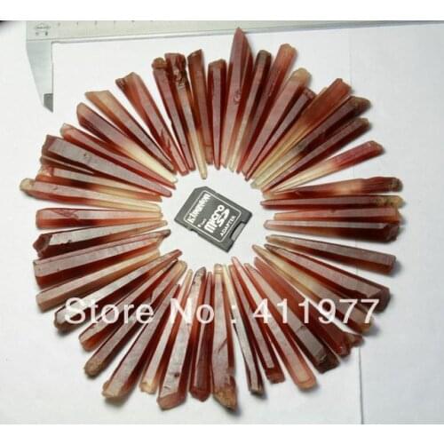 43Ps AAA Natural beautiful red tall and slender crystal specimen + rabbit hair