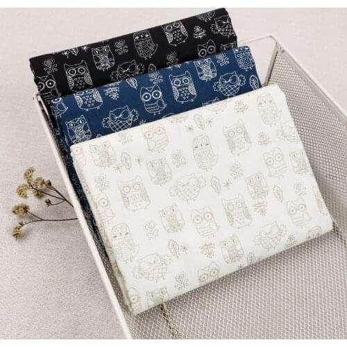 45cm * 110cm / Piece, Cartoon Owl Pure Cotton Printed Cloth, Clothing Tablecloth, Curtain Puppet Fabric, DIY Handmade Material