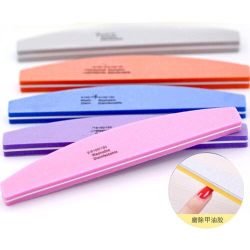 5pc/10pc Nail File Sponge Sandpaper Buffs For Nails 100/180 Sanding Foam Emery Board Nail Files Buffer Random Color