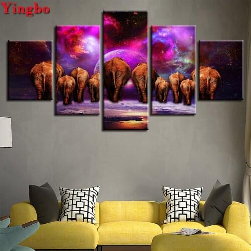 5d diy diamond embroidery Abstract Planet And Elephant full round drill square diamond painting cross stitch 5pcs set mosaic kit