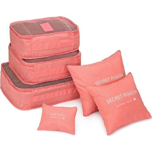 6Pcs Waterproof Travel Bags Clothes Luggage Organizer Pouch Packing Foldable Storage Bags