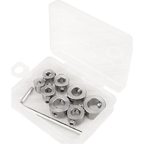 8pcs Depth Stop Collar Set Stainless Steel With Hex Wrench Accessories Tools Drill Bit Durable Woodworking Heat Resistance