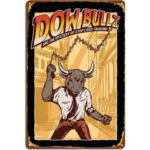 Shares, Stock Exchange, Bull, Bull Market Metal Signs Club Home Wall Custom Wall Plaque Tin sign Posters