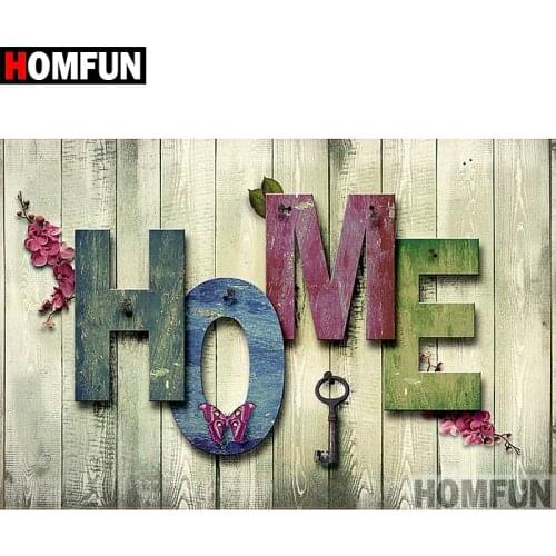 HOMFUN Diamond Painting Cross Stitch Pattern 5D Diamond Embroidery "Flower letter" Home Decor DIY diamond Art A02131