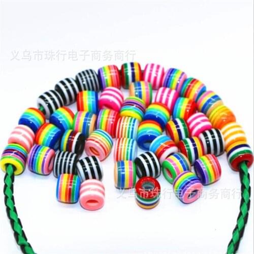 10x12mm resin stripe Beads with hole handmade craft DIY accessories IH103