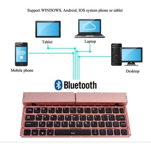 Dual channel keyboard Bluetooth folding keyboard mini portable win Android IOS tablet mobile phone universal keyboard