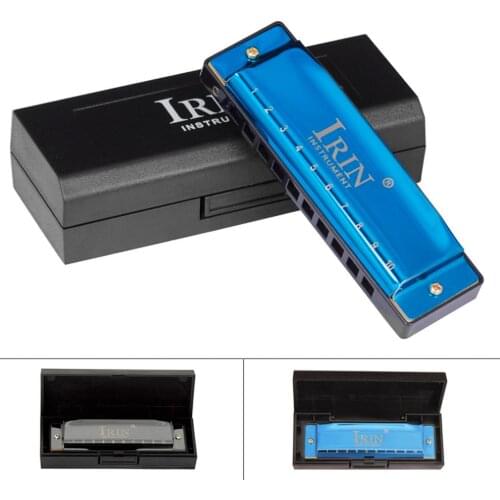 Harmonica 10 Hole 20 ToneC Resin Frets Blues Harmonica Mouth Organ Woodwind Instruments Blue Black Optional