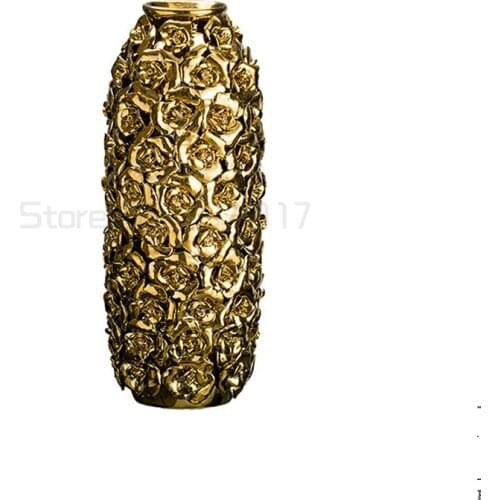 Ceramic rose vase decoration creative living room porch model room flower arrangement decoration crafts