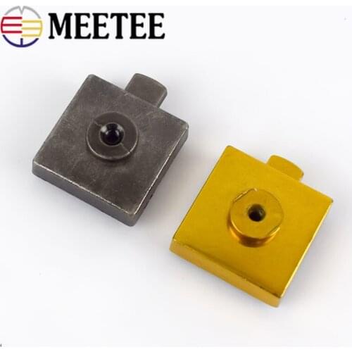 Meetee 24x24mm Square Bag Locks Metal Handbag Pushed Lock Snaps Clasp For DIY Replacement Purse Closure Leather Accessories