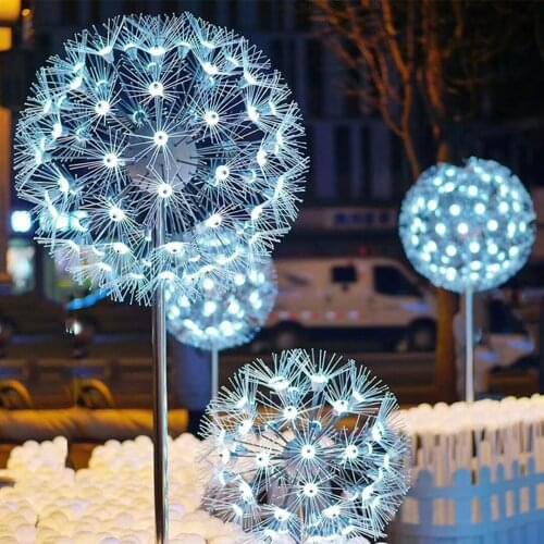 LED Dandelion Lamp Diameter 40cm-100cm Thick Fiber Outdoor Landscape Lights Multifunctional Decorative Lamp Waterproof