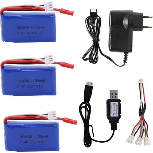 7.4V 1100mAh 2S rechargeable Lipo Battery with Charger For Wltoys V353 A949 A959 A969 A979 k929 RC Car Boat Helicopter toy Parts