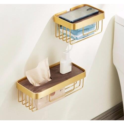 Metal Wall-mounted Tissue Holder Perforation-free Tissue Storage Box for Bathroom Wall Household Multifunctional Storage Box