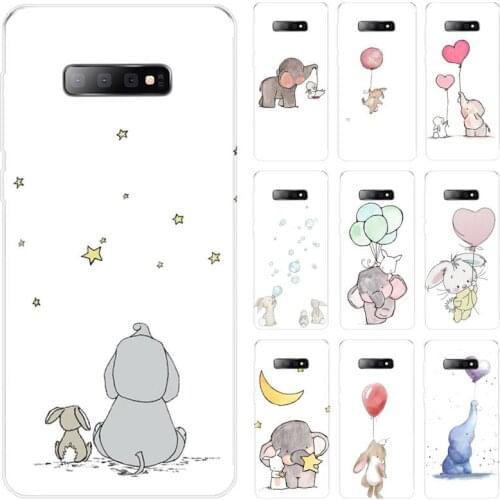 Cute cartoon Balloon elephant rabbit Phone Case For Samsung Galaxy S5 S6 S7 S8 S9 S10 S10e S20 edge plus lite cover funda coque