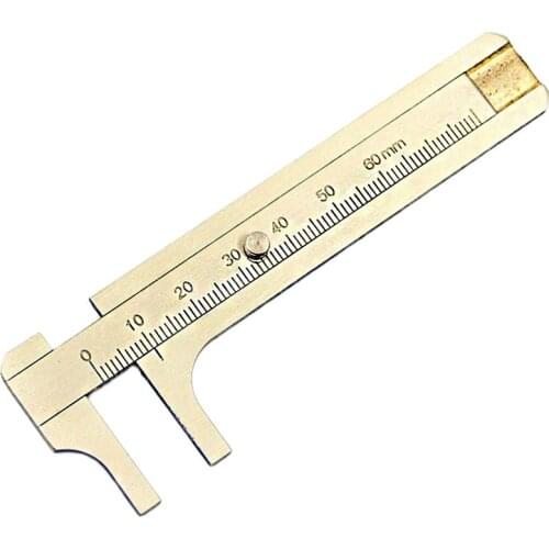 Mini Brass Caliper 0-60mm Single Scale Sliding Ruler Gauge Jewelry Measurement Tool