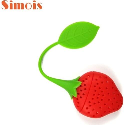 Mini silicone environmentally friendly tea infuser strawberry lemon tea filter herbal spice tea infuser leaking tea kitchen tool