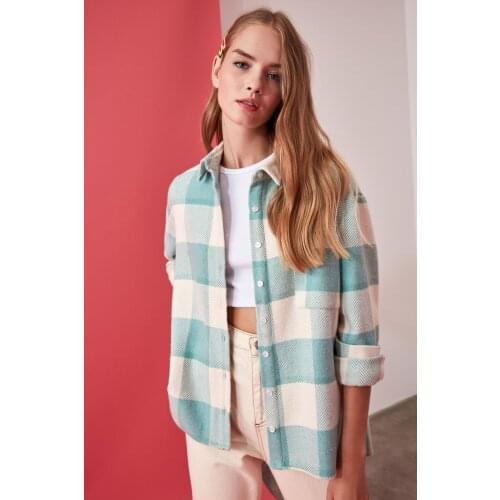 Mint Lumberjack Pocket Detail Plaid Jacket Shirt TWOAW21GO0321