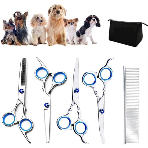 6 Inch Dog Grooming Scissors Set Professional Pet Hair Trimming Tool Stainless Steel Curved Shears Cat Dog Hair Cutting Scissors