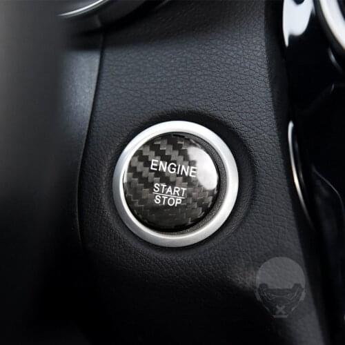 Carbon Fiber Car Engine Start Button Sticker Car Decoration Accessories for Merceders Benz A B C W205 GLC X253 AMG E ML GLE