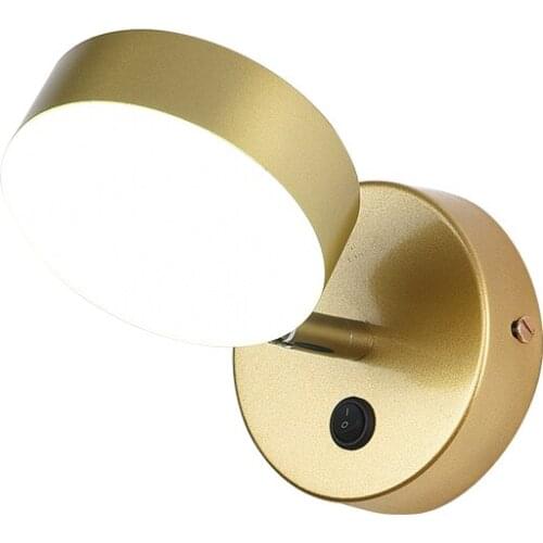 Bedside wall lamp with switch Nordic modern living room bedroom stairs aisle creative light with USB connector lamps mirror