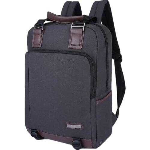 Laptop Backpack For 15.6 Inch Women Men Business Bag Color Grey & Black Gray Oxford & Micro Fiber Leather Material