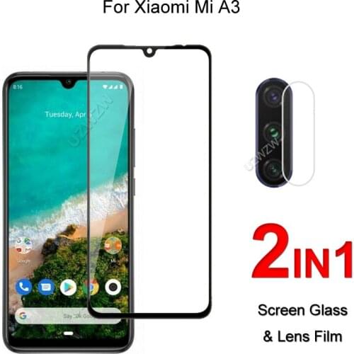 Full Cover Glass For Xiaomi Mi A3 Screen Protector Protective Tempered Glass Explosion Proof & Camera Lens Film