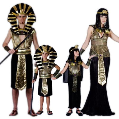 Umorden Family Adult Kids Egyptian Pharaoh Cleopatra Costume Cosplay for Women Men Boys Girls Halloween Party Fancy Dress