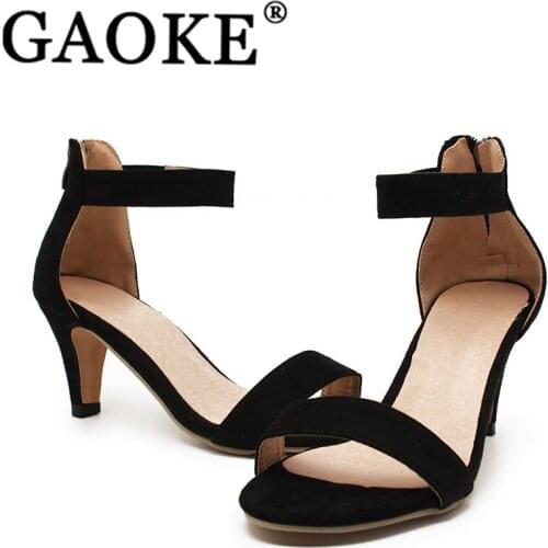 Summer Woman Sandals 2019 Ankle Strap Sandals Ladies Low Heel Beach Shoes Peep Toe Female Party Shoes Footwear 7cm Casual Style