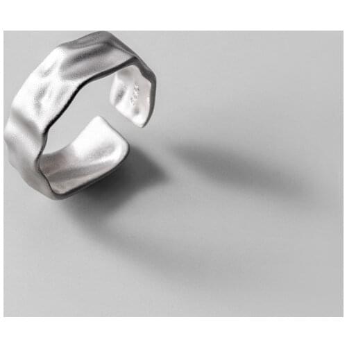 925 Sterling Silver Fashion Matte Personality Rings Open Resizable For Pretty Girls Engagement Party Jewelry Gifts