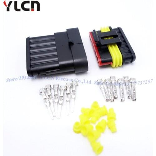 1 Set 6 Pin/Way Auto Super Sealed Waterproof Electrical Wire Connectors Plug For Car