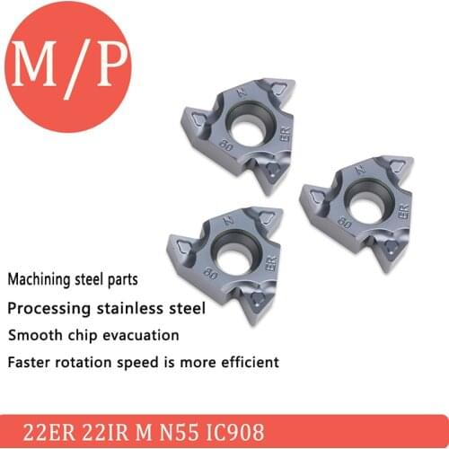 10Pcs High Quality Original Carbide Thread Inserts 22ER M N55 IC908 22IR Internal and External Turning Tools CNC Lathe Tool